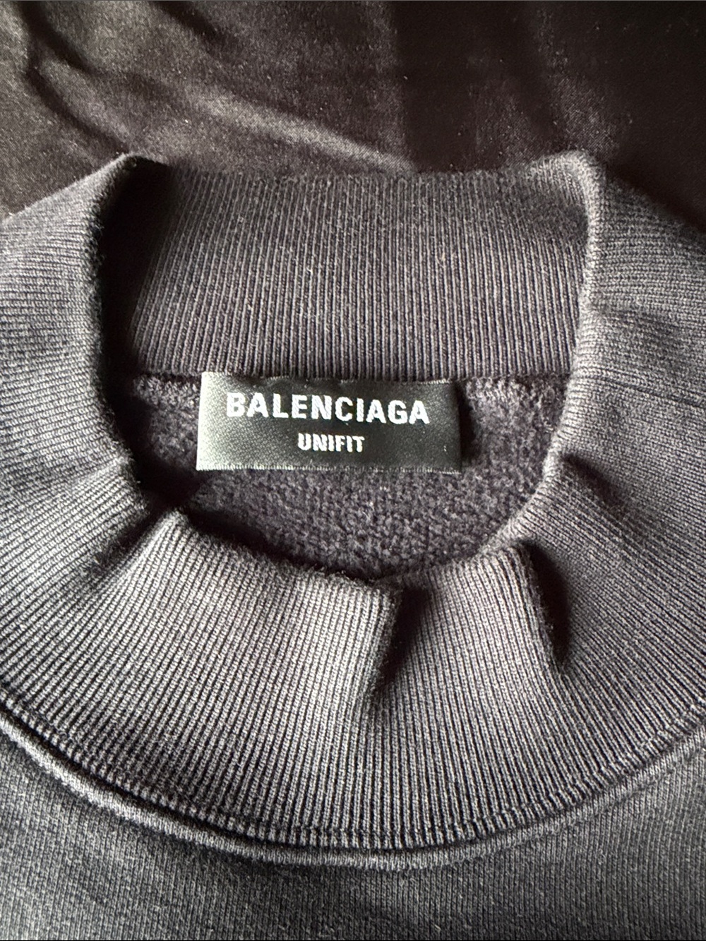 Balenciaga Men's Navy Embroidered Crest Crewneck Sweater - Picture 3 of 4